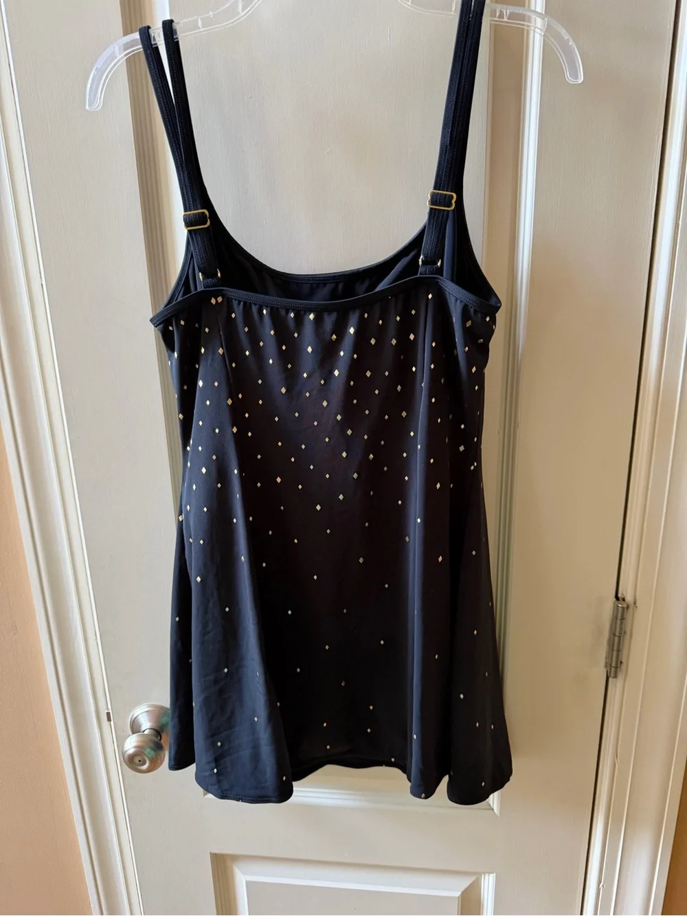 Longitude Black One-Piece Swimsuit with Gold Diamond Accents